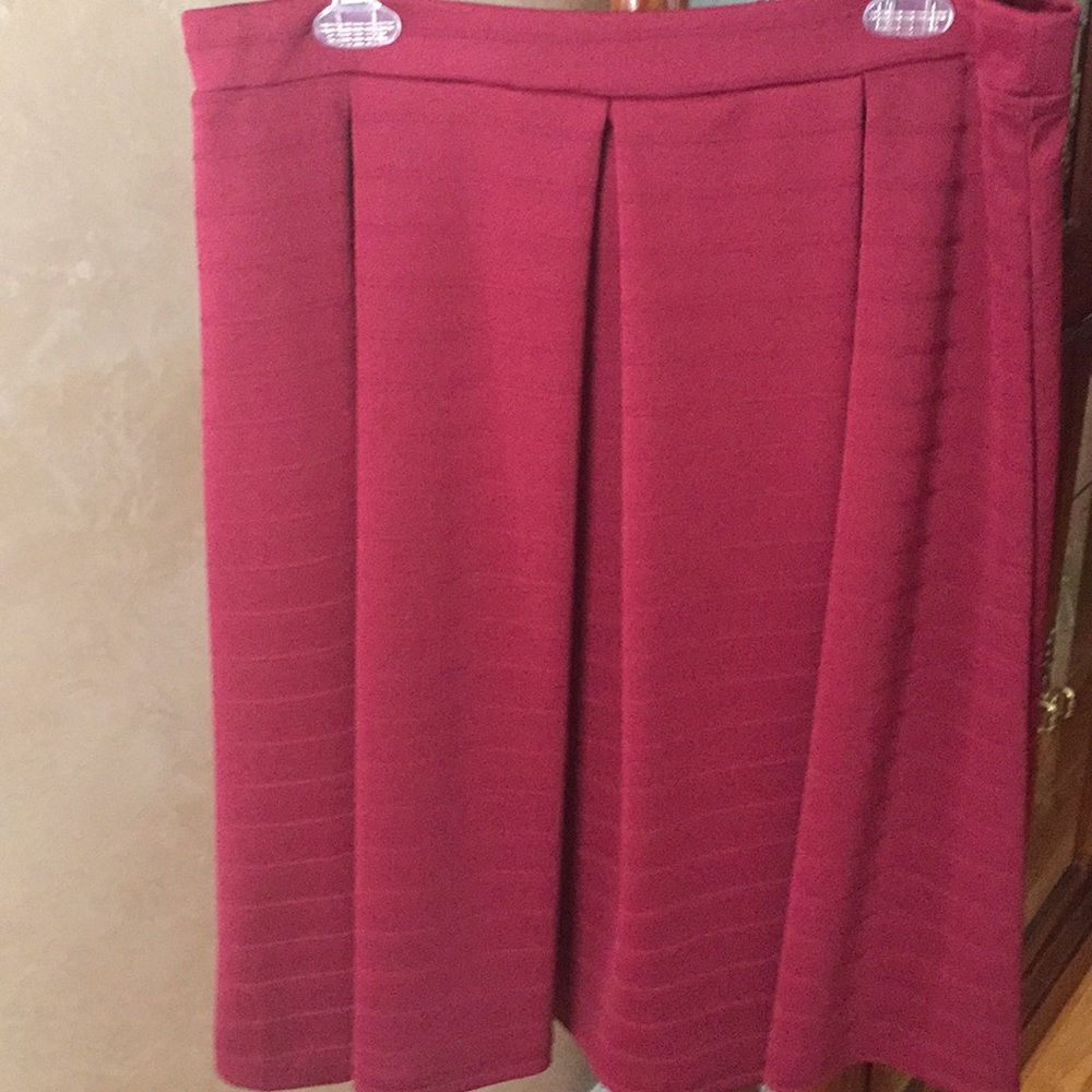 Burgundy Pleated Skirt
